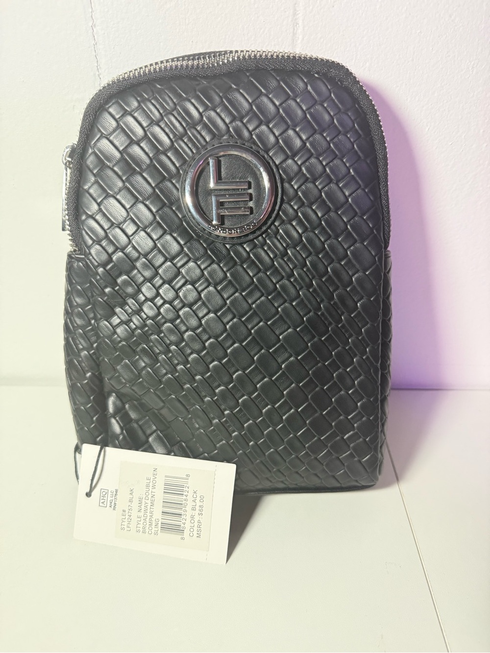 London Fog Black Woven Men’s Belt Bag